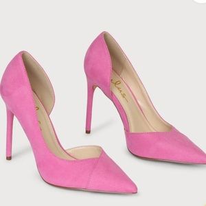 Hot Pink Suede Pointed-Toe D'Orsay Pumps ~ Lulus